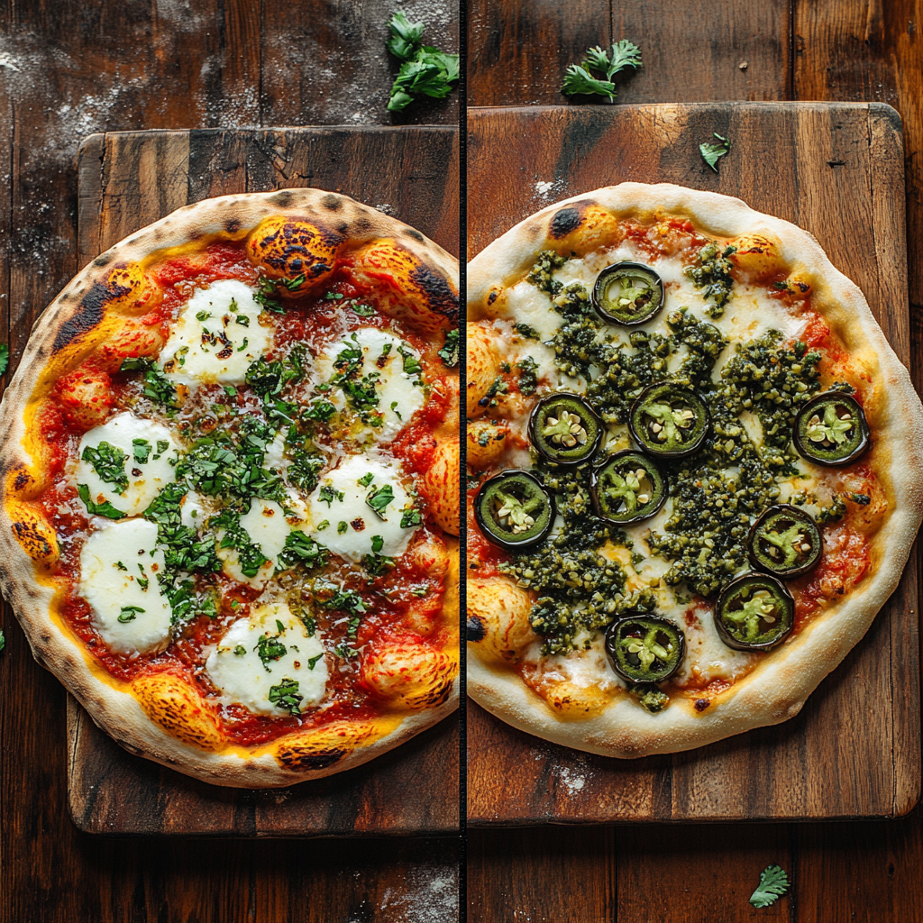 Pizza Dough Recipe Using 00 Flour Whole Tomatoes and Chimichurri