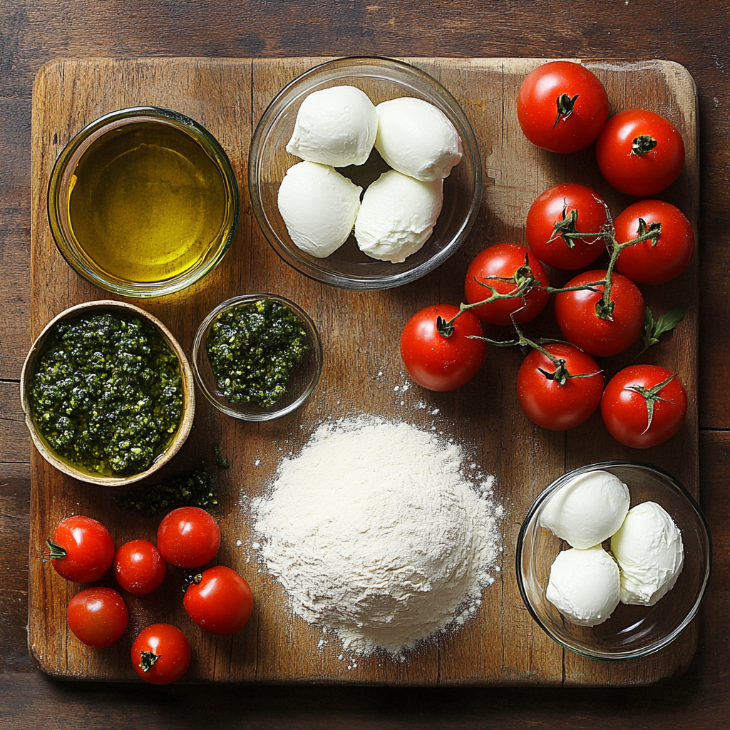 Pizza Dough Recipe Using 00 Flour Whole Tomatoes and Chimichurri