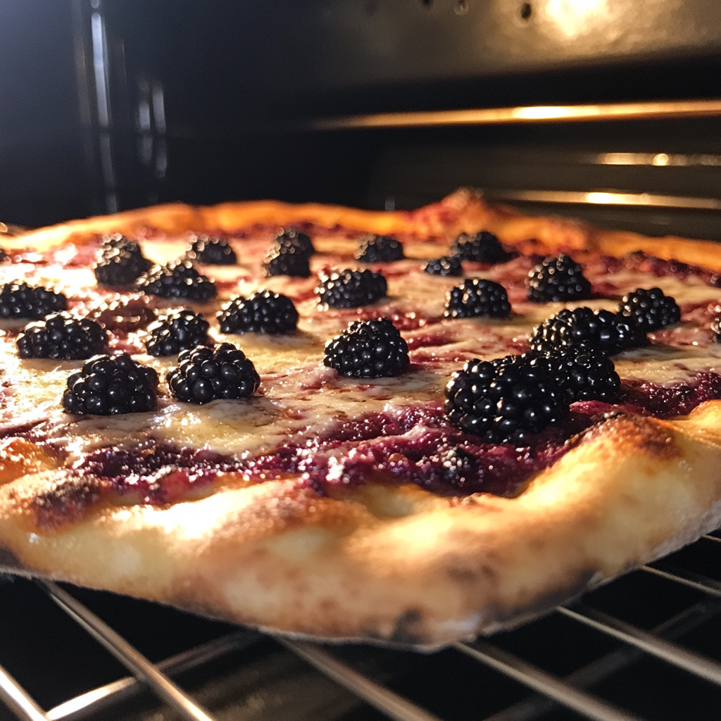 blackberry basil and ricotta pizza