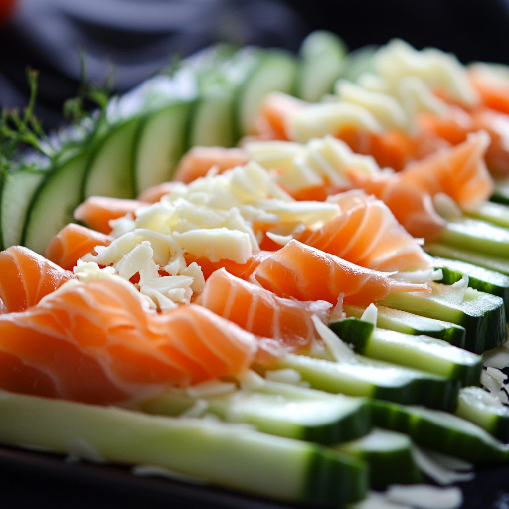 Chatelaine Smoked Salmon Roll on Cucumber Recipe