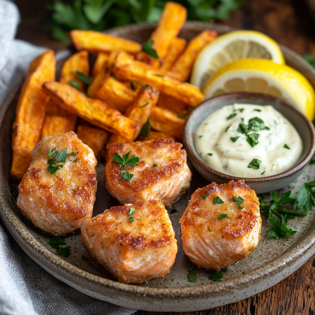 fried salmon bites recipe