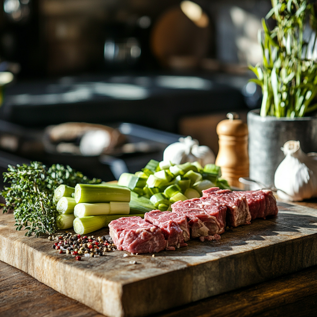 recipe for soup using leeks and beef