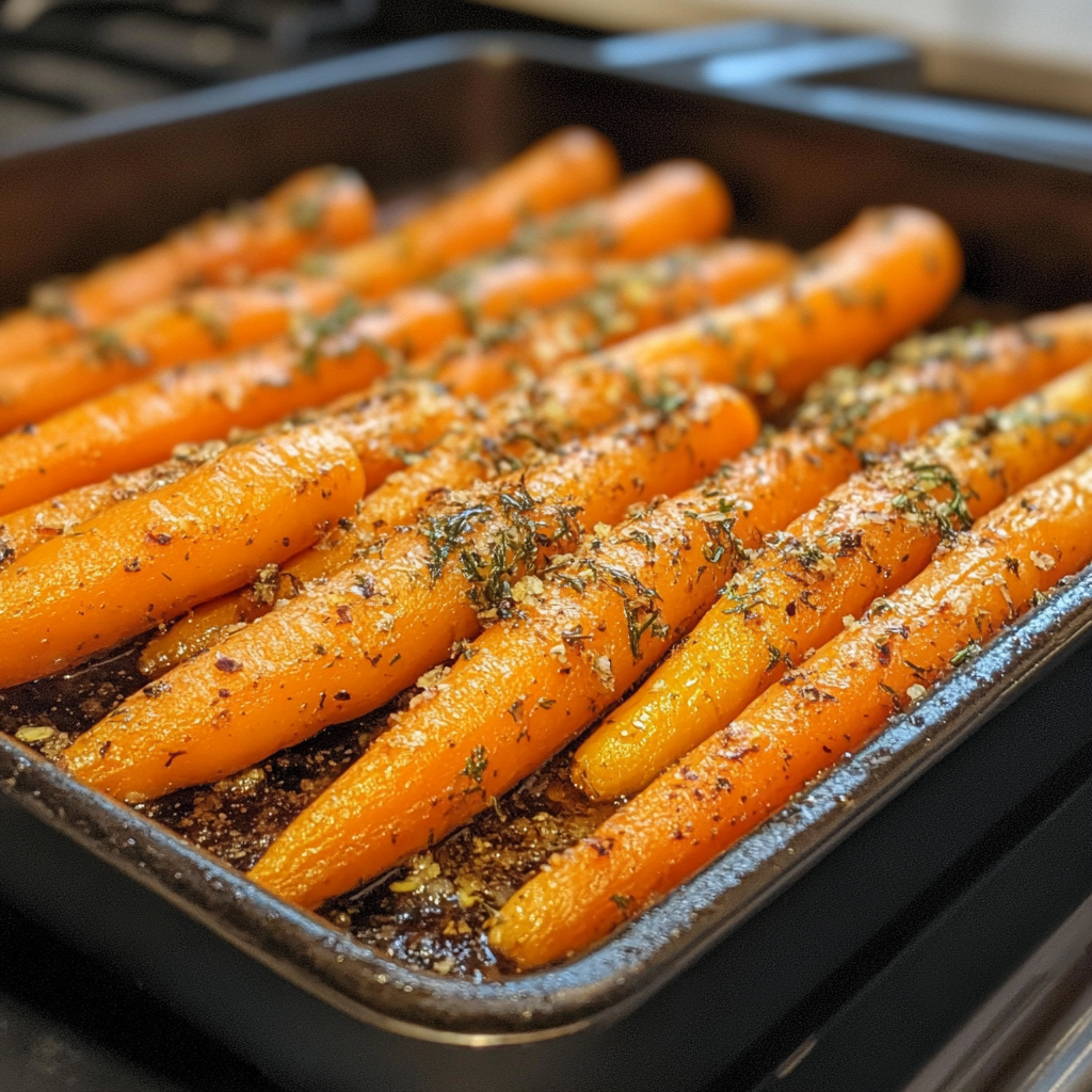 roasted carrots fresh out of the oven