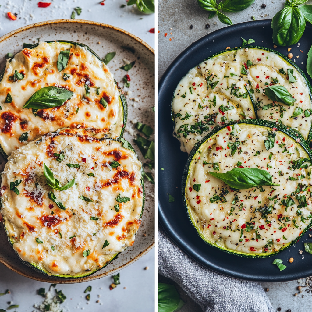 cheesy garlic zucchini steaks recipe